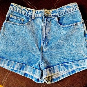 Super cute American Apparel high waisted denim cuff shorts!